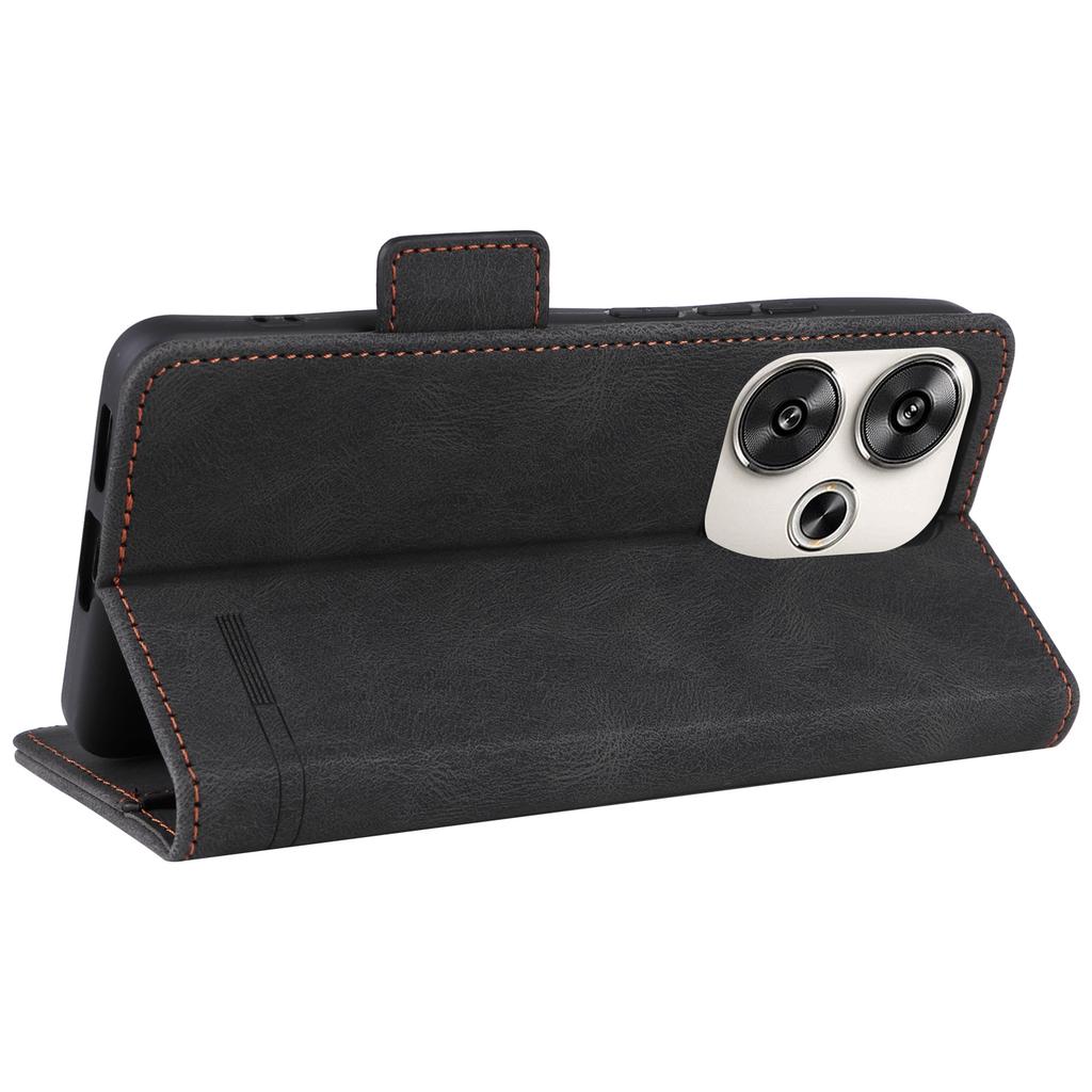 For Xiaomi Poco F6 5G/Redmi Turbo 3 5G Case Leather Phone Cover Hardware Decor Folio Book Wallet