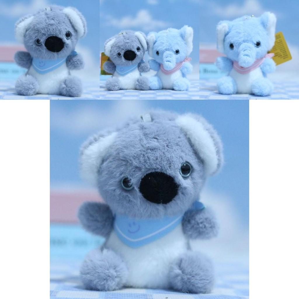 Adorable Plush Elephant And Koala Keychain Soft Toy Cute Animal Doll For Bags