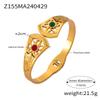 Retro Gold-Plated Titanium Steel Bracelet with Inlaid Natural Stone and Hollow Design for Women