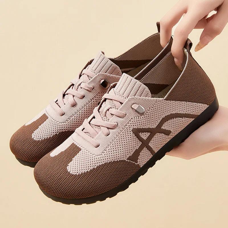 Fashion Women's Spring New Mesh Shoes Casual Breathable Forrest Gump Shoes One Step Retro Versatile Strap Training Shoes women sneakers