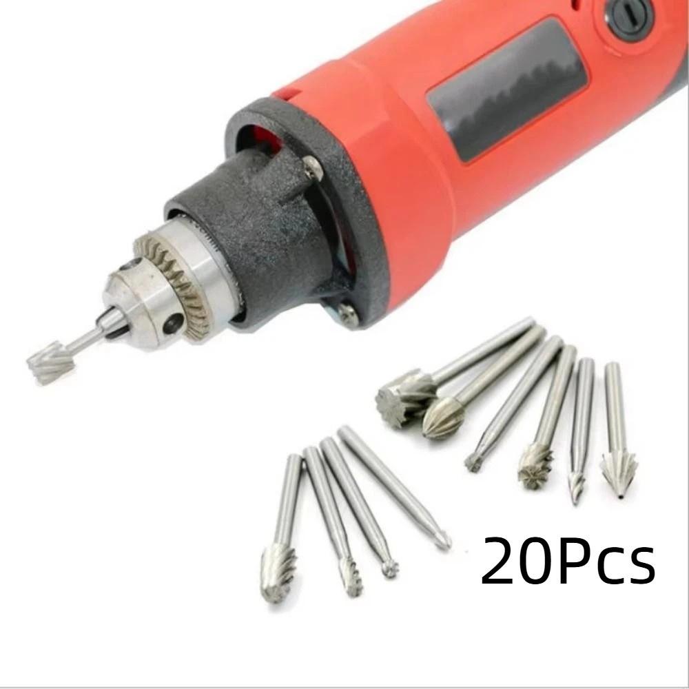 20Pcs 40mm Length Rotary Burrs Set High-Speed Steel Grinding Tool Set DIY Projects