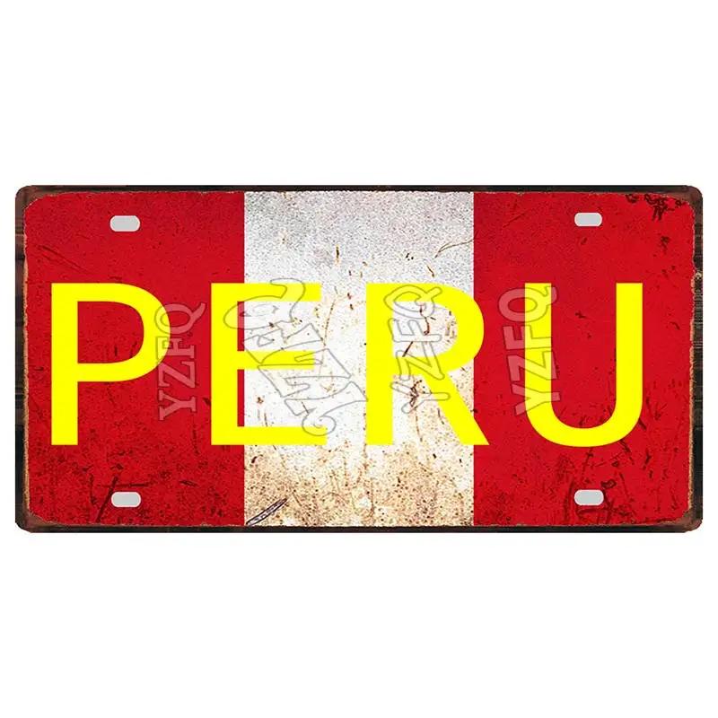 Lima Cusco Placas de Metal Vintage para Viagem Placa de Licença Cartaz Decorativo para Clube Arte de Parede Decoração de Casa 30X15CM DC-1033A