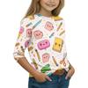 Kids Printed Round Neck Three-Quarter Sleeve Top for Back to School Casual Wear