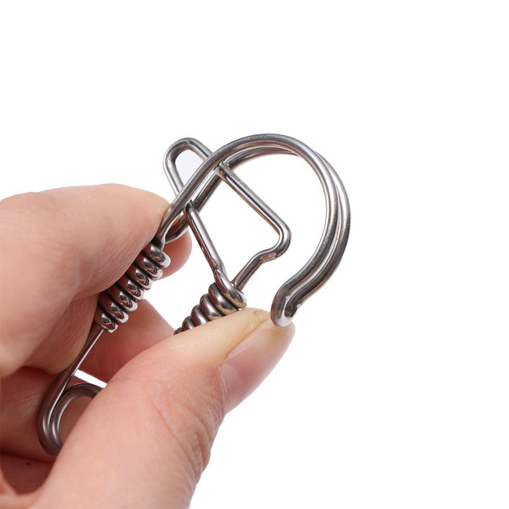 Stainless Steel Stainless Steel Wire Snap Clip Hook Carabiner Key Ring  Outdoor Tools