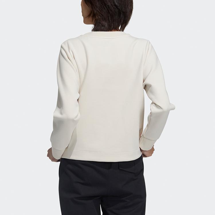 Adidas Tech Sweat Side-Zip Sports Casual Pullover Sweatshirt Women Tops White GP0728