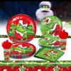 The Christmas Themed Party Decorations Supplies Set Plates Napkins Cups