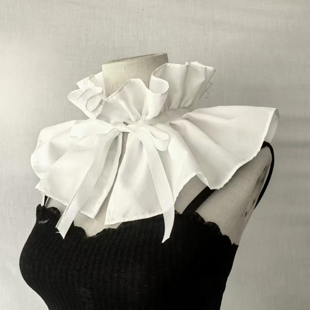 Ribbon Tie Detachable Collar High Neck Fake Collar Retro Faux Collar Casual Wear