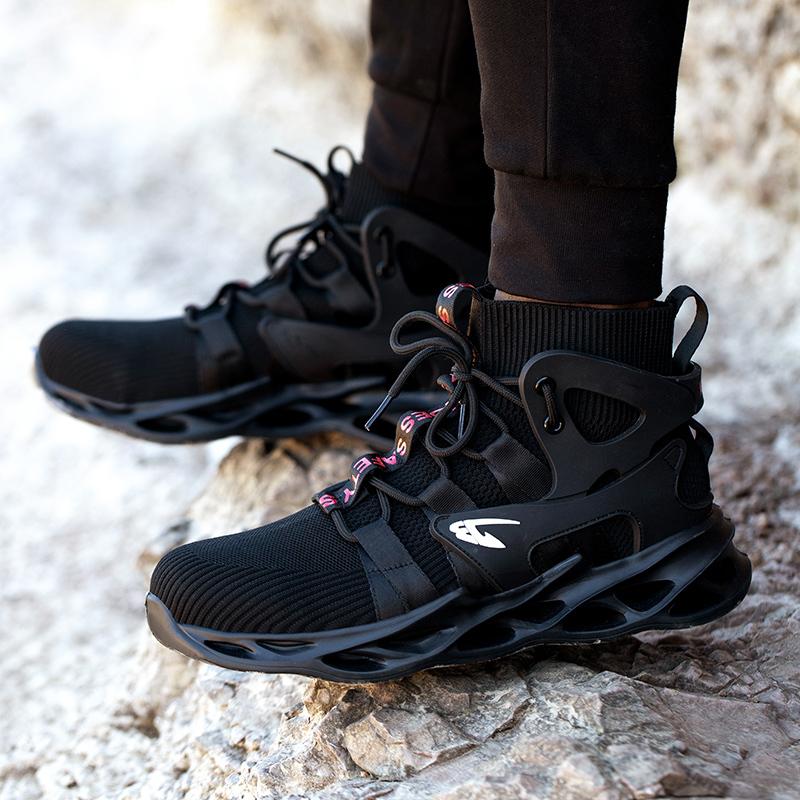 Safety Shoes Men Steel Toe Safety Boots High Top Working Sneakers Women Anti-smash Anti-stab Work Shoes Puncture Proof Construction Man Safety Boots
