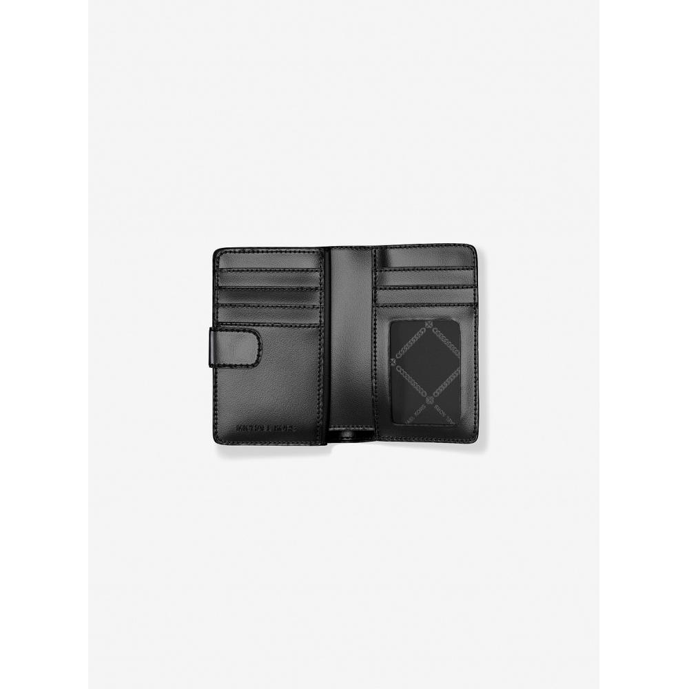 Michael Kors Jet Set Two Tone Wallet Medium Mk Signature 35f4gtvf6b5 Black Multi