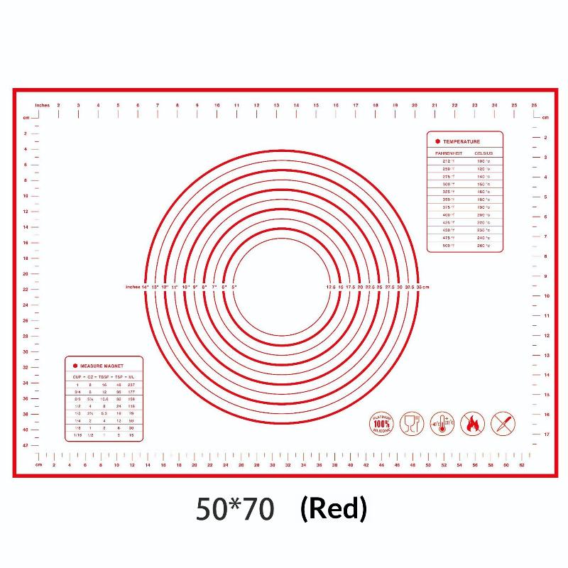 Silicone Baking Mat Pastry Rolling Kneading Pad Kitchen Crepes Pizza Dough Non-Stick Pan Pastry Mat