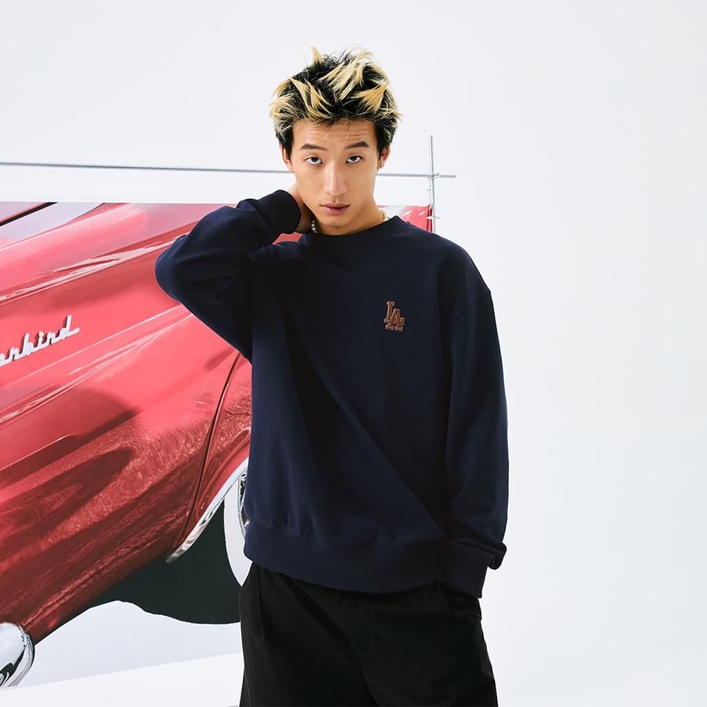 Neues MLB Los Angeles Dodgers MONOGRAMM Kollektion 24FW Sweatshirt Unisex Marineblau 3AMTM0444-07NYS