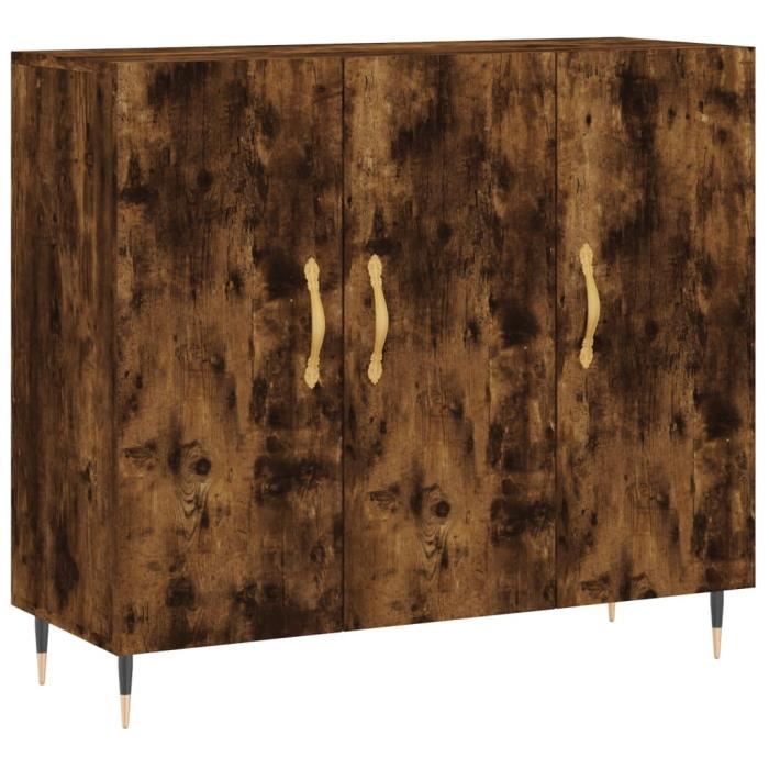 VidaXL Buffet Smoked Oak 90x34x80 Cm Engineered Wood 828089