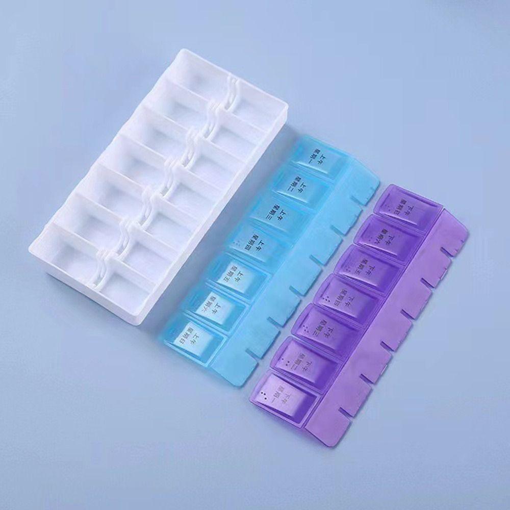 7-Day Weekly Pill Box 14 Grid First-Aid Kit Container Portable Tablte Dispenser