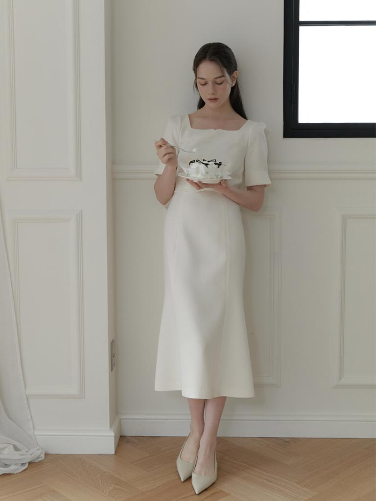 Peulomdeimomeonteu From Layered Tweed Dress_Cream