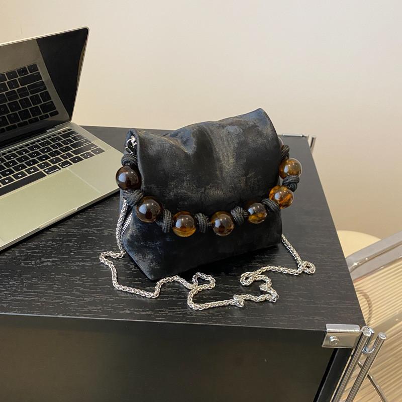 Trendy Urban Chic Chain Small Bag For Women 2024 Spring New Pearl Handbag