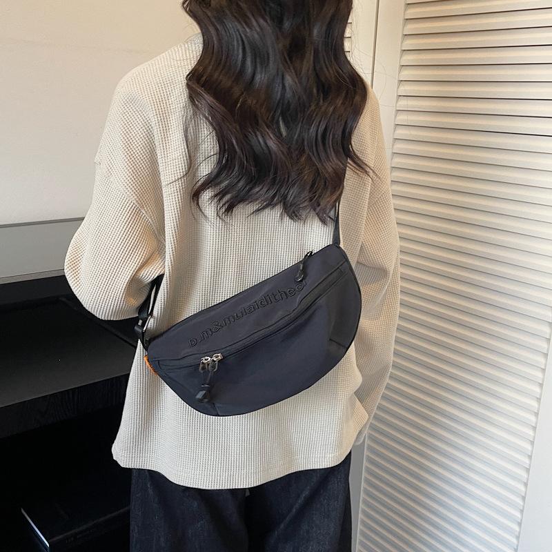 Crossbody Bag Women's Cycling Sports Breast Bag Women's Casual Versatile Canvas Dumpling Bag Satchel Waist Bag Men