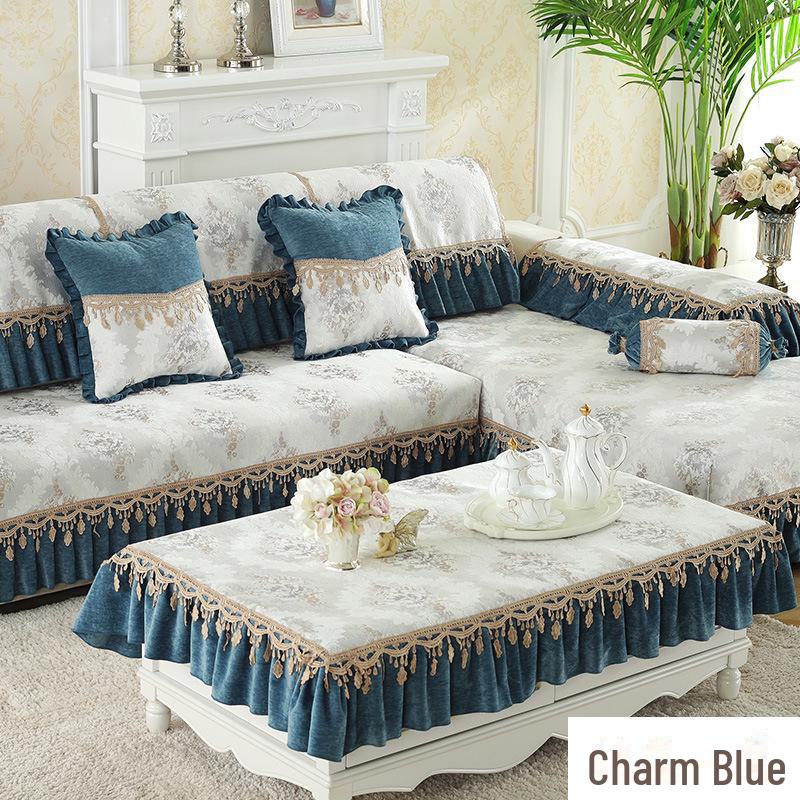 Cojín de Sofá Chenilla Europeo – Para Todas las Estaciones, Antideslizante, Funda de Ajuste Universal