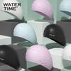 WATERTIME Silicone Swimming Cap, for Long Hair, Ear Protection, Large Size, Black