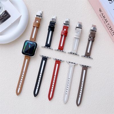 Kleines, schmales Lederarmband für Apple Watch Ultra 8 7 SE 6 5 4 3 2 1, Ersatzarmband für Iwatch 38 mm/40 mm/41 mm, 42 mm/44 mm/45 mm/49 mm
