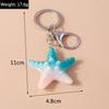 Fashion Summer Beach Starfish Keychain Women Girls Marine Life Key Ring Pendants for Handbag Decor DIY Handmade Jewelry Gifts
