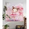Pink Ballerina Girl Butterfly Anime Tapestry Hanging Tarot Hippie Wall Rugs Dorm Home Decor