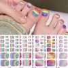 Summer Rainbow Ombre Glitter Waterproof Toenail Stickers