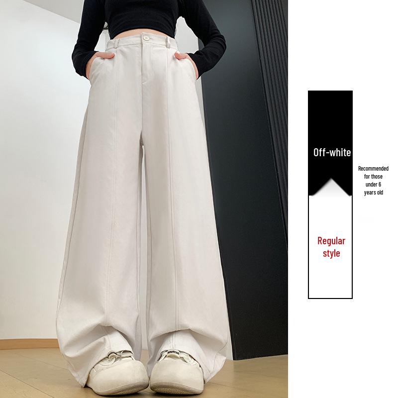 Women s High-Waisted Wide-Leg Pants: Lazy Style, Curved Leg, Versatile Casual Wear Large