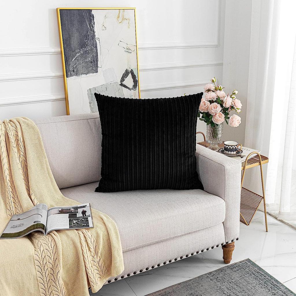 Corduroy Thick Striped Cushion Cushion Pillow Cover Sofa Decorative Pillow Cover Bedside Cushion Cover