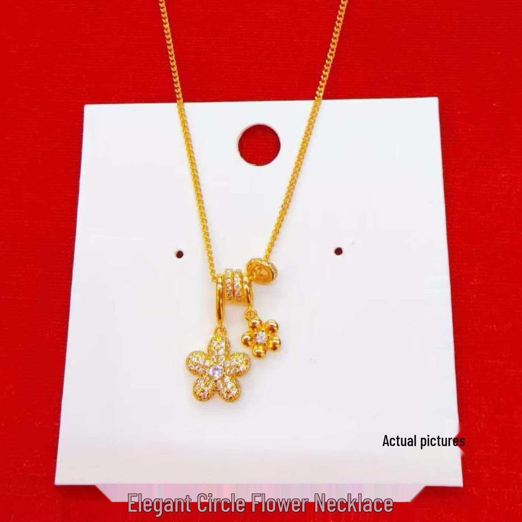 Gold Diamant Doppelblumen Choker Halskette