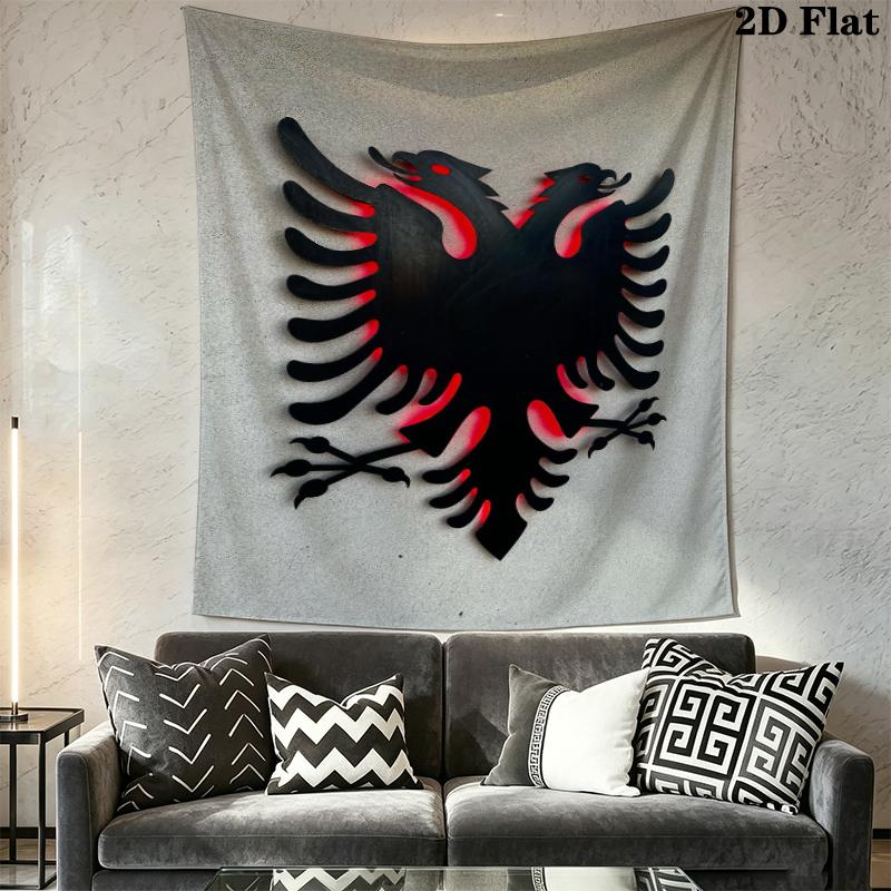 Republic of Albania Wall Tapestry Aesthetic Wall Hanging Printed Fabric Blanket Decorative Tapestries for Bedroom Living Room Home Decor