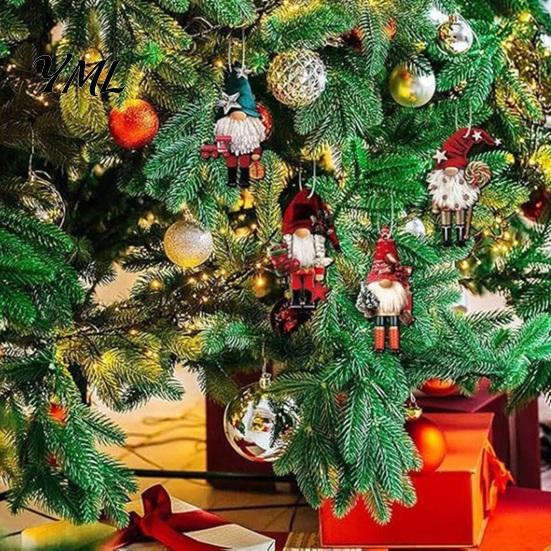 Store Window Christmas Displays 12/24/36Pcs Wooden Nutcracker Gnome Ornament Set for Tree, Retro Hanging Decorations Party Home Decor, Reusable