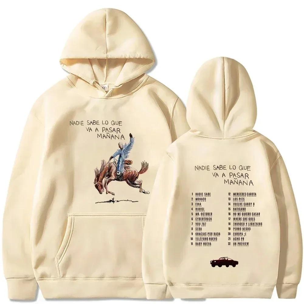 Bad Bunny Album Graphic Hoodies Men Women Vintage Long Sleeve High Quality Fleece Warm Sweatshirts Pullover Tracksuit Female Male Clothing