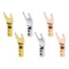 Plug Gold Plated Y Type Binding Post Hifi Banana Plug Audio Amplifier Adapter U/Y Fork Spade Male