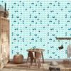 Turquoise Leaves Wallpaper in Scandinavian Style for Living Room and Bedroom 50x1000