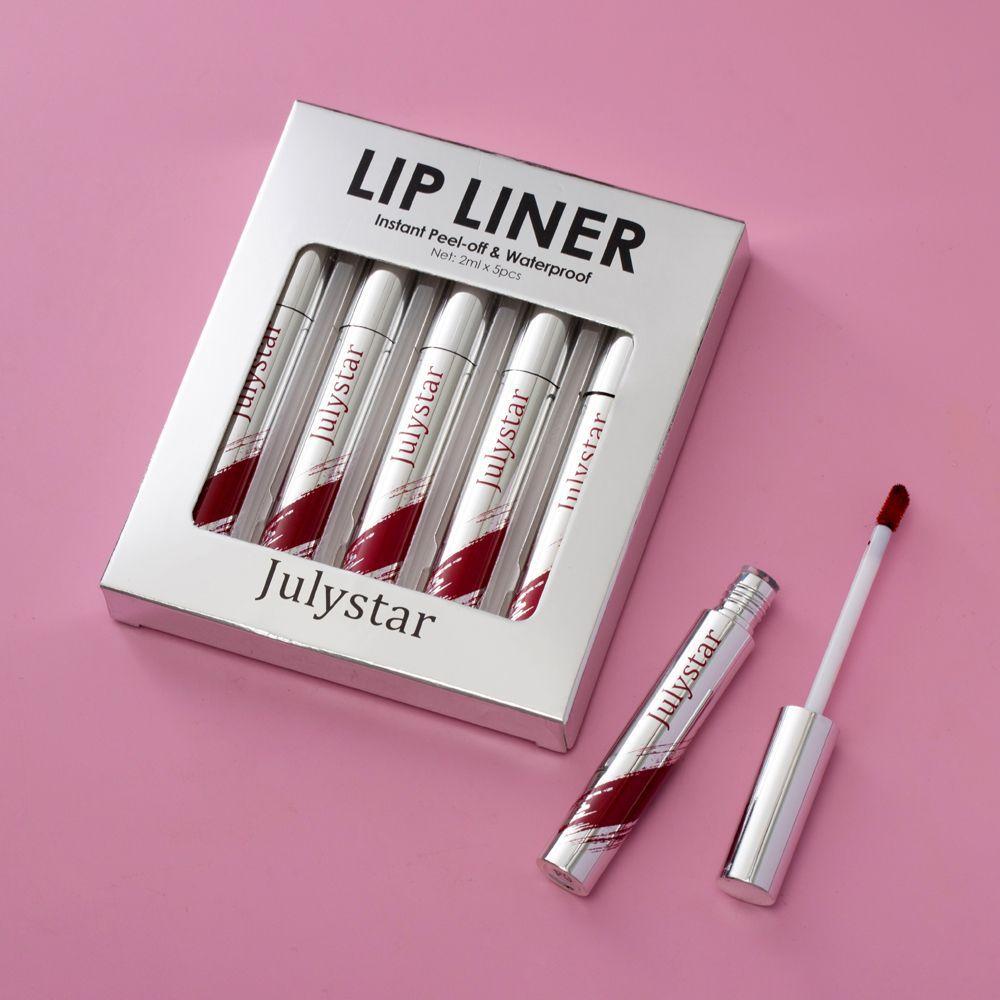 5pcs Tear Lip Glaze Matte Lip Liner, Long-lasting Waterproof and Sweat-proof, Dye Lip and Leave a Background Color, Tear Lipstick Set.