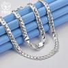 925 Sterling Silver 16/18/20/22/24 Inch 6mm Side Chain Necklace Jewelry