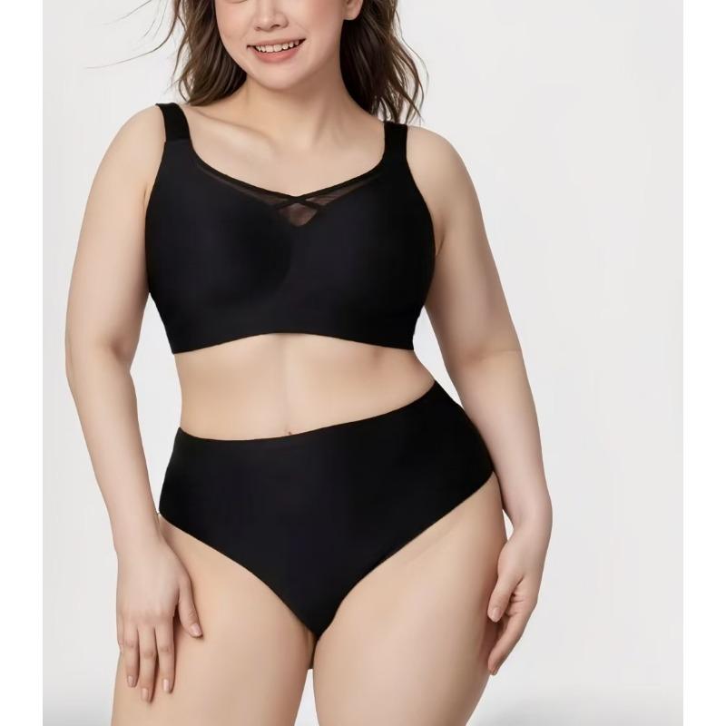 Plus Size Women Seamless Full Coverage Bra Side Fat Reduction Large Bust Support