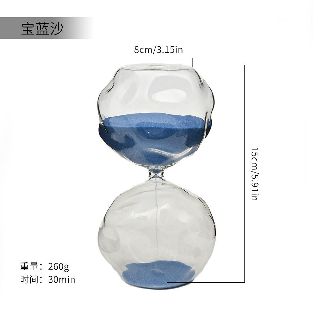 Scandinavian Modern Glass Hourglass 30-Minute Sand Timer Artistic Desk Decor for Office Home Minimalist Gift Idea Sand Clock