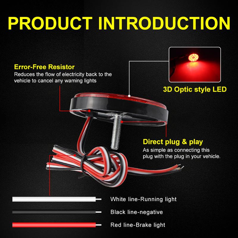

2× Round 5.8CM LED Bumper Reflector Lights for Toyota Highlander Sequoia Noah Fortuner Mitsubithi ASX Tail/Brake Rear Fog Lamps чёрный