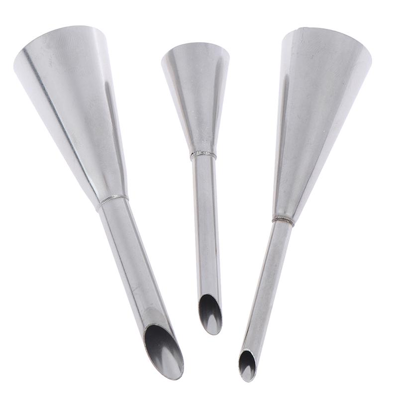 3Pcs Puff Piping Nozzles Stainless Steel Cake Decor Tips Pastry Piping Nozzles