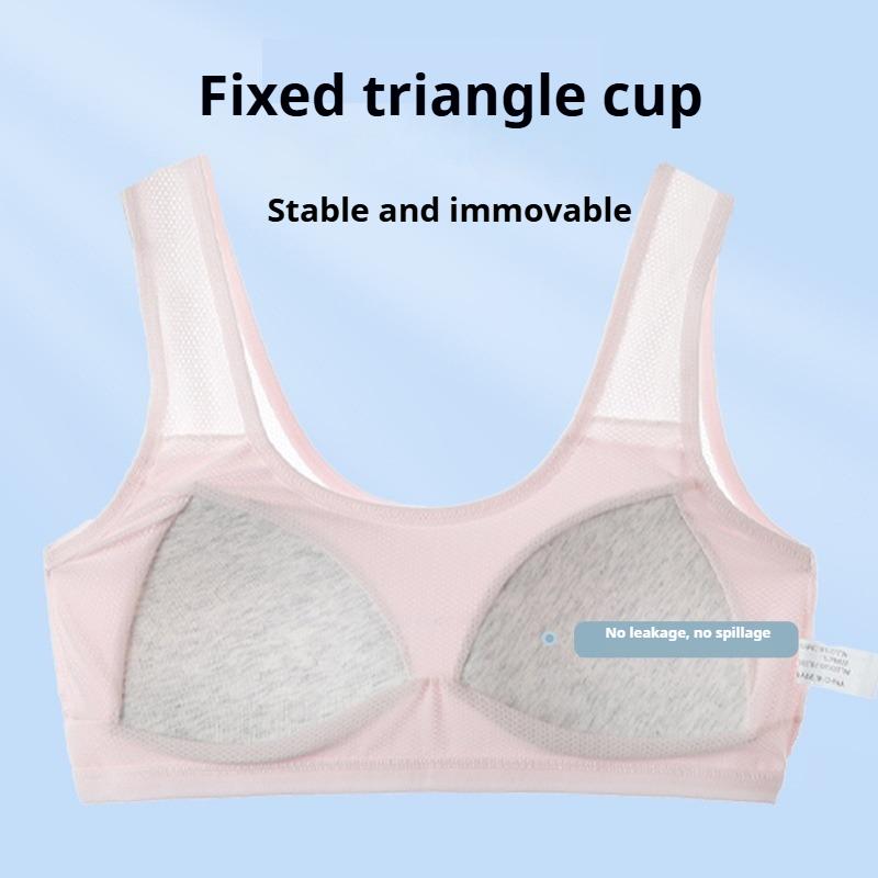Summer Breathable Fixed Cup Sports Training Vest for High School Growing Girls, Double Layer Anti-Bump Developmental Puberty Undergarment
