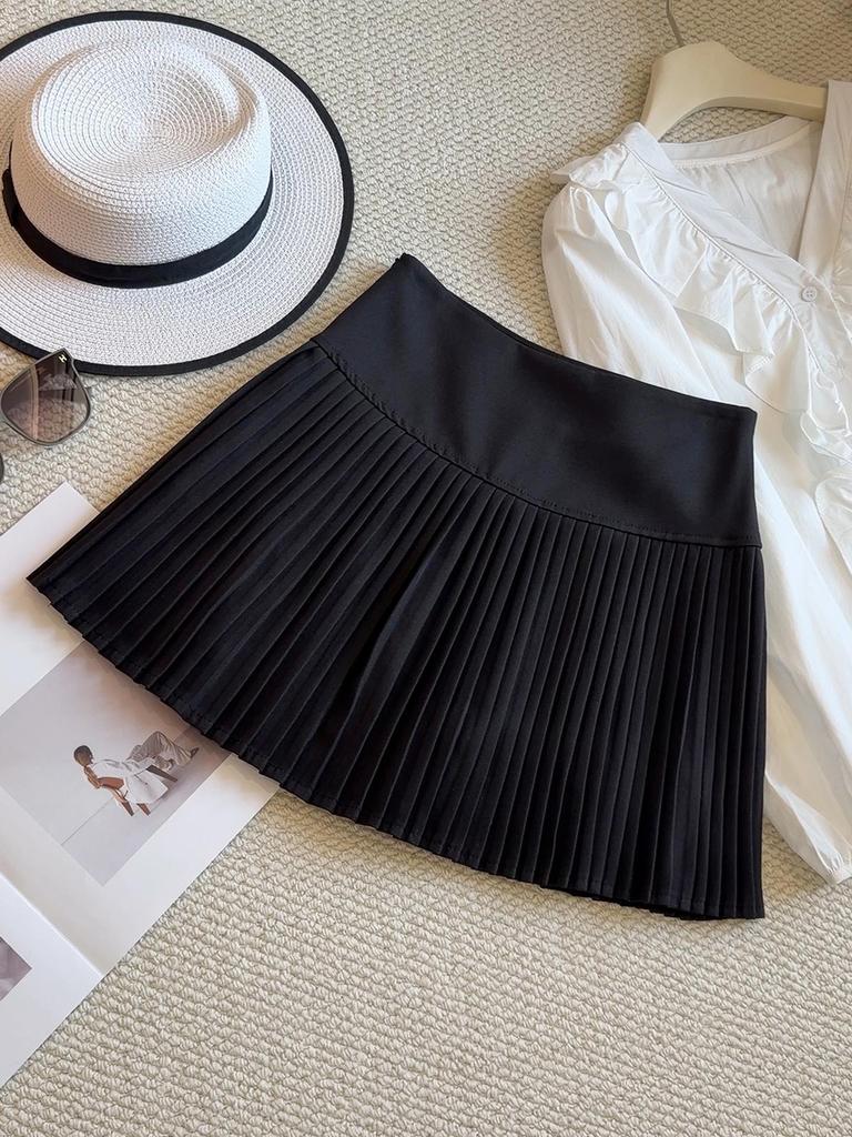 Petite Anti-Exposure A-Line Skirt - 2026 Spring/Summer High-Waisted Slim Pleated Skirt for Women