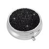 Mini Round Pill Box Bling 3 Compartment Pill Storage Box Sparkling Rhinestone Waterproof Pill Tablet Container Travel