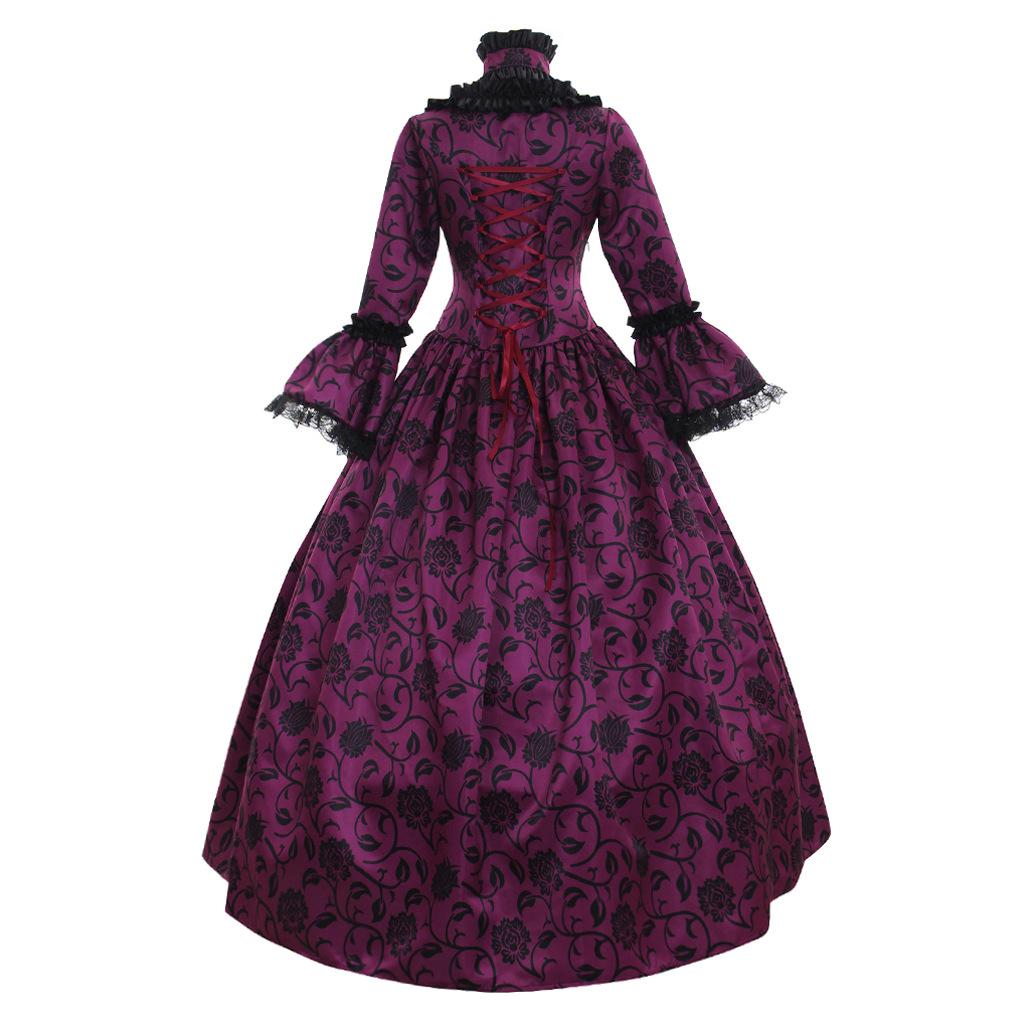 Victorian Renaissance Ball Gown, Medieval Gothic Lolita Long Sleeve Dress for Women, Halloween & Masquerade Parties