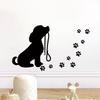 1Pc Cute Waiting Dog and Footprints Wall Stickers for Kids Room Background Bedroom Decoration Wall Decals Living Home Decor