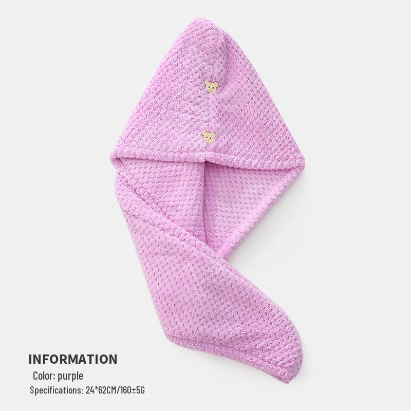 Women's Quick-Dry Coral Fleece Hair Towel and Bath Cap