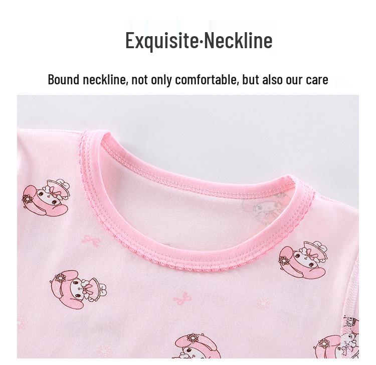 7A Antibacterial Seamless Children's Autumn/Winter Underwear Set - Small & Medium Sizes