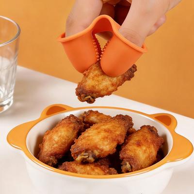 Silicone Finger Clip Tongs Non-Slip Finger Food Tongs Reusable Finger Grip Tongs for Eating Fried Chicken Chips Snacks Home Travel Use