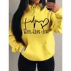 Love Letter Graphic Women Hoody Street Casual Loose Hoodies Autumn Fleece Pullover O-Neck Clothing Female