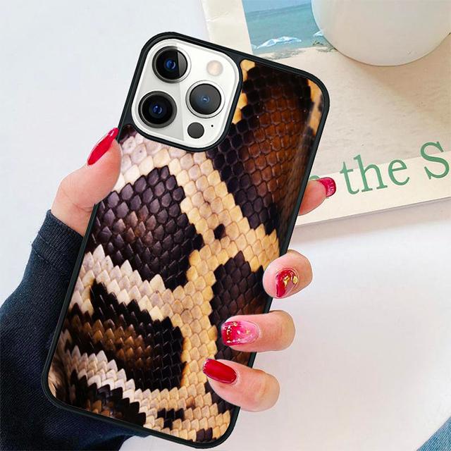 Snake Skin Phone Case Cover For iPhone 17 Air 15 16 14 13 12 Pro Max 11 Pro Max Plus Coque Shell